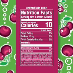 Splash Fizz, Black Cherry Flavored Sparkling Water, Zero Sugar, with Electrolytes, 20 Fl Oz, 12 Pack