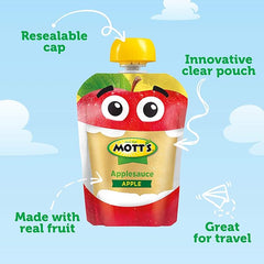 Mott's Applesauce, 3.2 Oz Clear Pouches, 24 Count (6 Packs Of 4), No Artificial Flavors, Good Source Of Vitamin C, Nutritious Option For The Whole Family